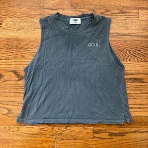 Soul Cycle Muscle Tee washed Teal size small